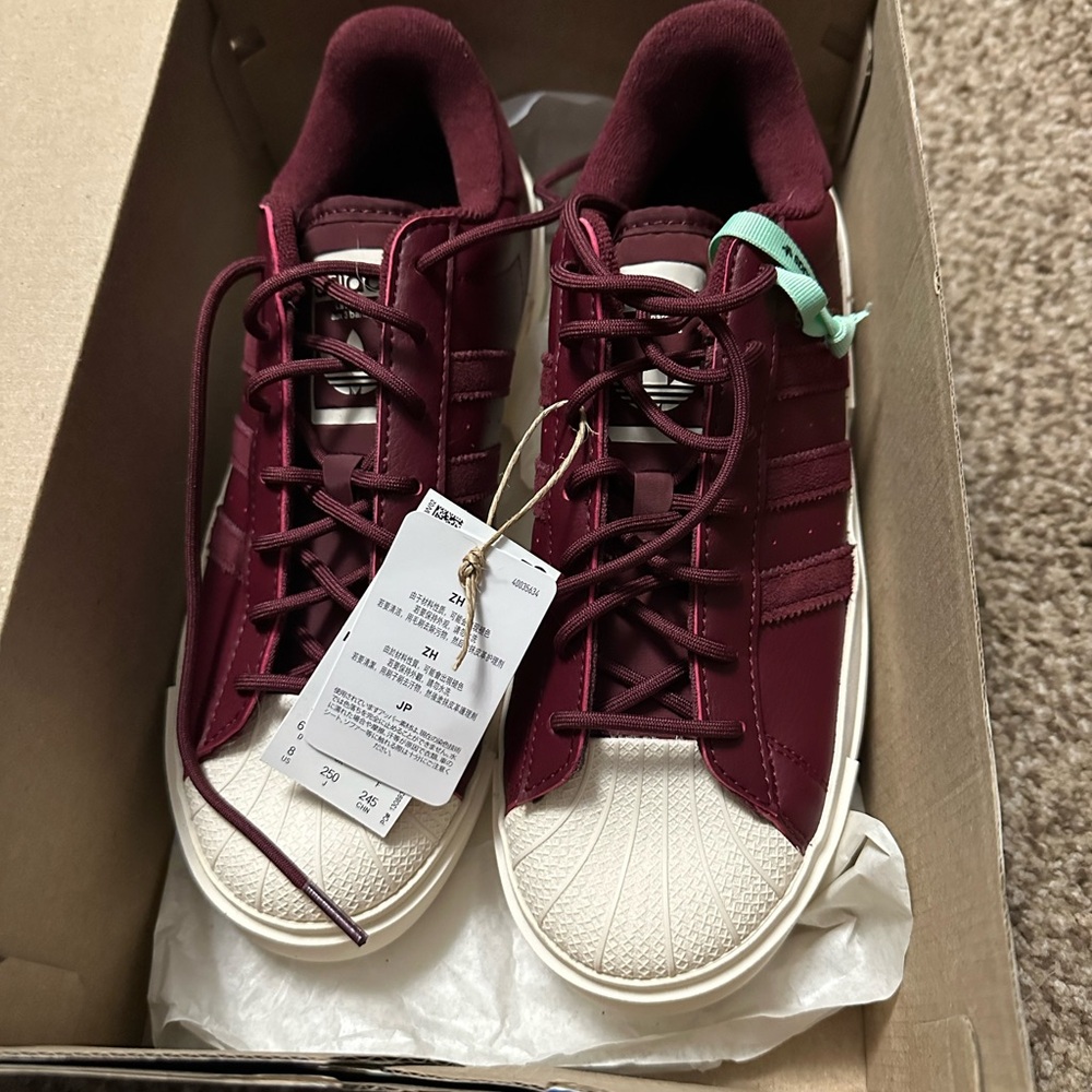 Burgundy Sneakers with White Accents